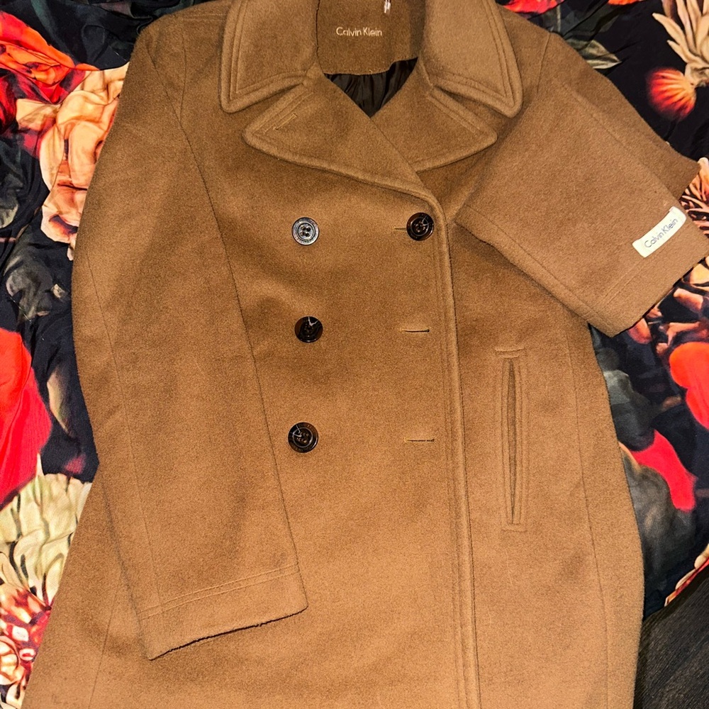 Calvin Klein Tan Wool Coat